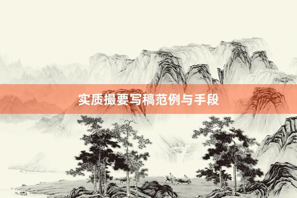 实质撮要写稿范例与手段
